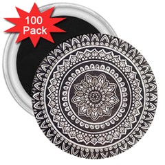 Mandala Circles Drawing Pattern 3  Magnets (100 Pack) by Semog4