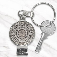 Mandala Circles Drawing Pattern Nail Clippers Key Chain by Semog4