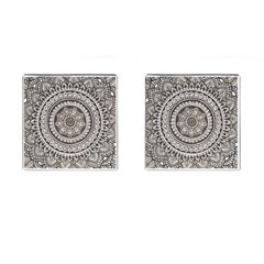 Mandala Circles Drawing Pattern Cufflinks (square) by Semog4