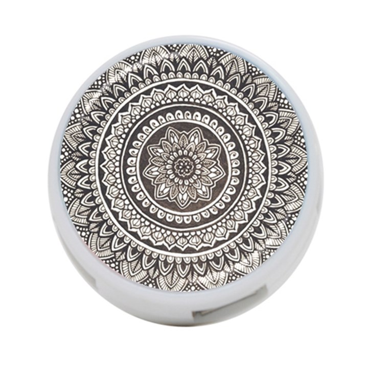 Mandala Circles Drawing Pattern 4-Port USB Hub (Two Sides)