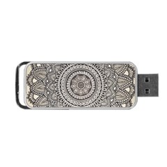 Mandala Circles Drawing Pattern Portable Usb Flash (one Side) by Semog4