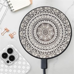 Mandala Circles Drawing Pattern Wireless Fast Charger(black)