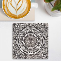 Mandala Circles Drawing Pattern Uv Print Square Tile Coaster  by Semog4