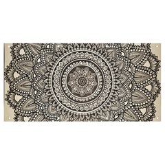 Mandala Circles Drawing Pattern Banner And Sign 8  X 4  by Semog4