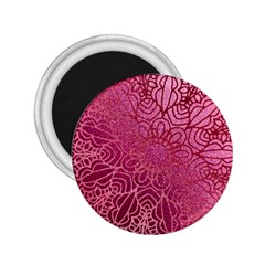 Pink Mandala Glitter Bohemian Girly Glitter 2 25  Magnets by Semog4