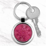 Pink Mandala Glitter Bohemian Girly Glitter Key Chain (Round) Front