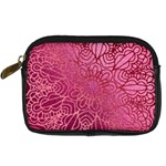 Pink Mandala Glitter Bohemian Girly Glitter Digital Camera Leather Case Front