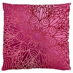 Pink Mandala Glitter Bohemian Girly Glitter Large Cushion Case (two Sides) by Semog4