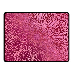 Pink Mandala Glitter Bohemian Girly Glitter Two Sides Fleece Blanket (small) by Semog4