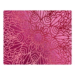 Pink Mandala Glitter Bohemian Girly Glitter Two Sides Premium Plush Fleece Blanket (large) by Semog4