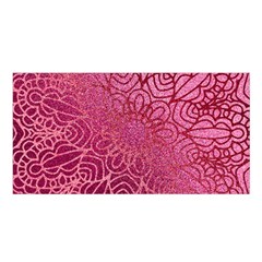 Pink Mandala Glitter Bohemian Girly Glitter Satin Shawl 45  X 80  by Semog4