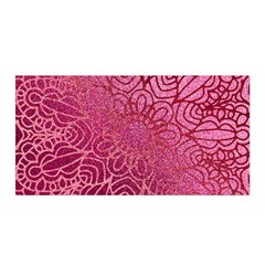 Pink Mandala Glitter Bohemian Girly Glitter Satin Wrap 35  X 70  by Semog4