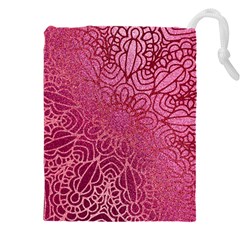 Pink Mandala Glitter Bohemian Girly Glitter Drawstring Pouch (4xl) by Semog4