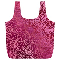 Pink Mandala Glitter Bohemian Girly Glitter Full Print Recycle Bag (xxl) by Semog4