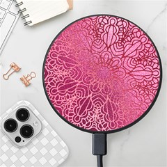 Pink Mandala Glitter Bohemian Girly Glitter Wireless Fast Charger(black)