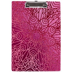 Pink Mandala Glitter Bohemian Girly Glitter A4 Acrylic Clipboard by Semog4