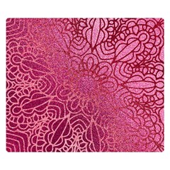 Pink Mandala Glitter Bohemian Girly Glitter Premium Plush Fleece Blanket (small)