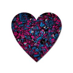 Grafitti Graffiti Abstract Artwork Digital Heart Magnet by Semog4