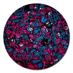 Grafitti Graffiti Abstract Artwork Digital Magnet 5  (round) by Semog4