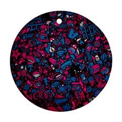 Grafitti Graffiti Abstract Artwork Digital Round Ornament (two Sides) by Semog4