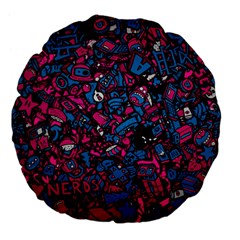 Grafitti Graffiti Abstract Artwork Digital Large 18  Premium Flano Round Cushions by Semog4