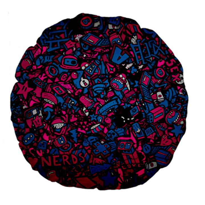 Grafitti Graffiti Abstract Artwork Digital Large 18  Premium Flano Round Cushions