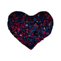 Grafitti Graffiti Abstract Artwork Digital Standard 16  Premium Flano Heart Shape Cushions by Semog4