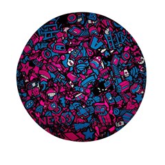 Grafitti Graffiti Abstract Artwork Digital Mini Round Pill Box by Semog4