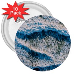 Waves Wave Nature Beach 3  Buttons (10 Pack)  by Semog4