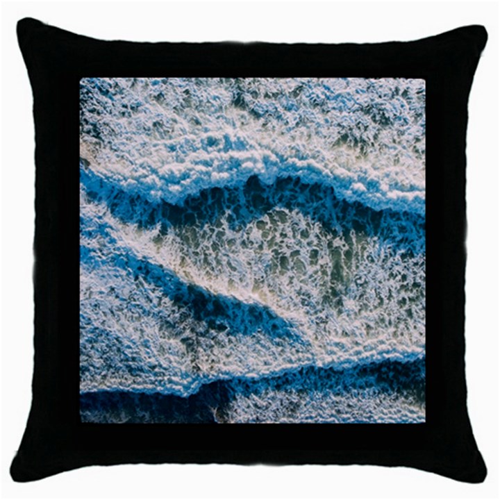 Waves Wave Nature Beach Throw Pillow Case (Black)