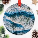 Waves Wave Nature Beach Round Ornament (Two Sides) Front