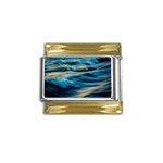 Waves Abstract Waves Abstract Gold Trim Italian Charm (9mm) Front