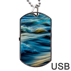 Waves Abstract Waves Abstract Dog Tag Usb Flash (two Sides) by Semog4