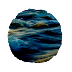 Waves Abstract Waves Abstract Standard 15  Premium Round Cushions by Semog4