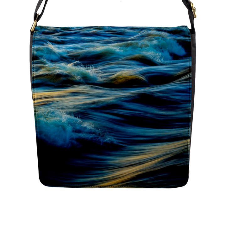 Waves Abstract Waves Abstract Flap Closure Messenger Bag (L)