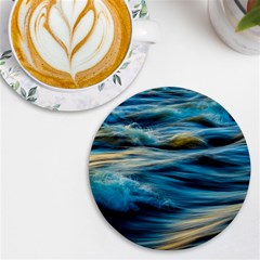 Waves Abstract Waves Abstract Uv Print Round Tile Coaster by Semog4