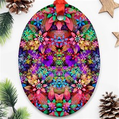 Flower Patterns Abstract Pattern Digital Art Ornament (oval)