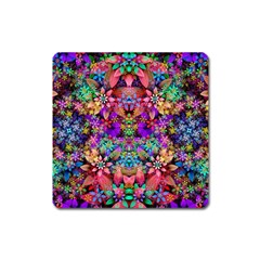 Flower Patterns Abstract Pattern Digital Art Square Magnet by Semog4