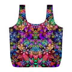 Flower Patterns Abstract Pattern Digital Art Full Print Recycle Bag (l) by Semog4