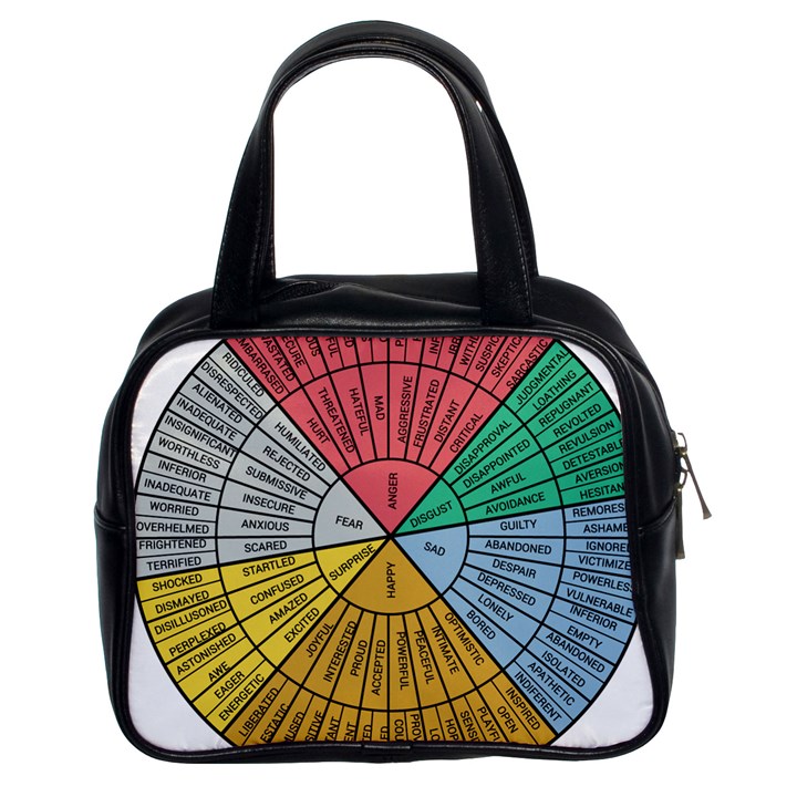 Wheel Of Emotions Feeling Emotion Thought Language Critical Thinking Classic Handbag (Two Sides)