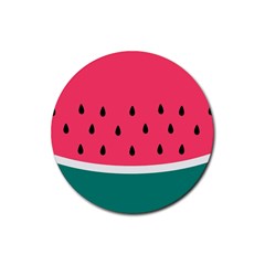 Watermelon Fruit Pattern Rubber Round Coaster (4 Pack) by Semog4