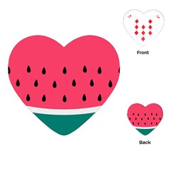 Watermelon Fruit Pattern Playing Cards Single Design (heart)