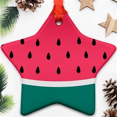 Watermelon Fruit Pattern Star Ornament (two Sides) by Semog4