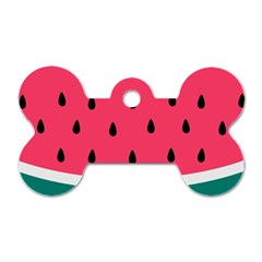 Watermelon Fruit Pattern Dog Tag Bone (one Side) by Semog4