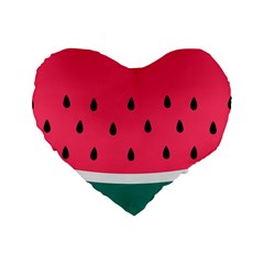 Watermelon Fruit Pattern Standard 16  Premium Heart Shape Cushions by Semog4