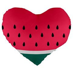 Watermelon Fruit Pattern Large 19  Premium Flano Heart Shape Cushions by Semog4