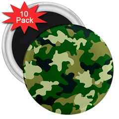 Green Military Background Camouflage 3  Magnets (10 Pack)  by Semog4