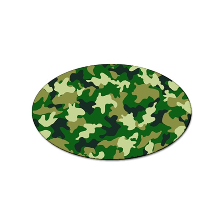 Green Military Background Camouflage Sticker (Oval)