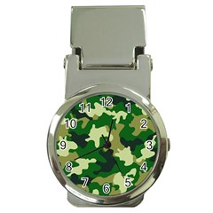 Green Military Background Camouflage Money Clip Watches by Semog4