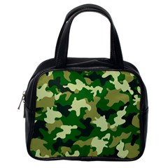 Green Military Background Camouflage Classic Handbag (one Side) by Semog4